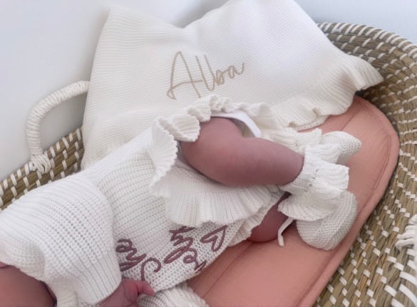 Cloud | Frilly Romper & Booties Set