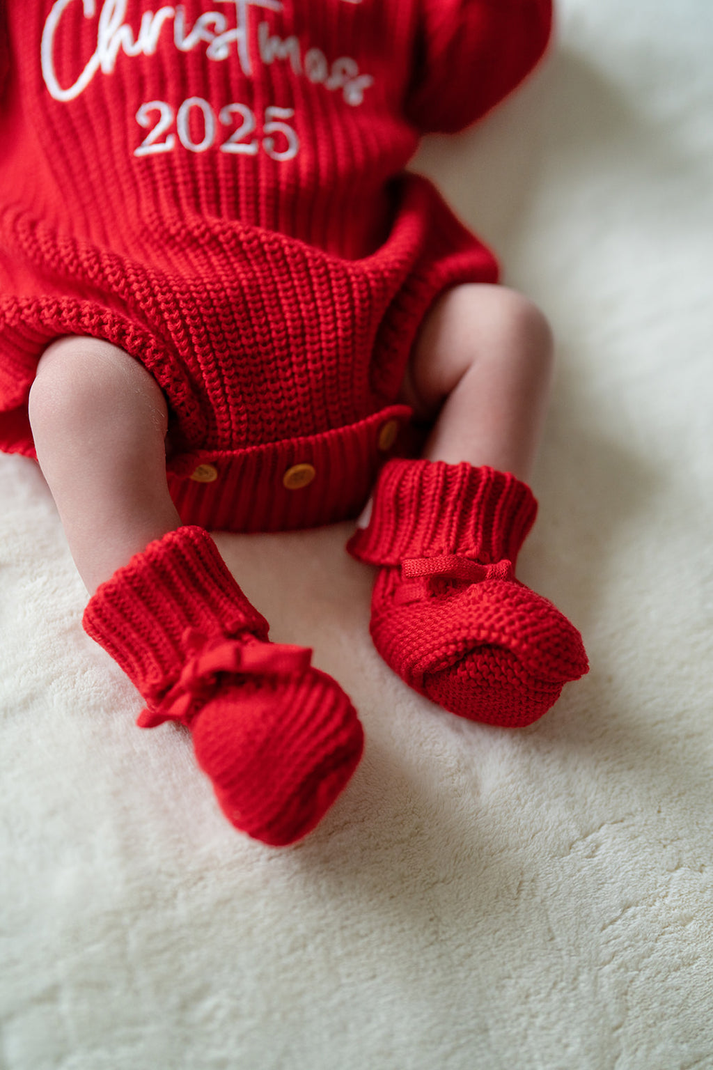 Poppy Red | Romper & Booties Set