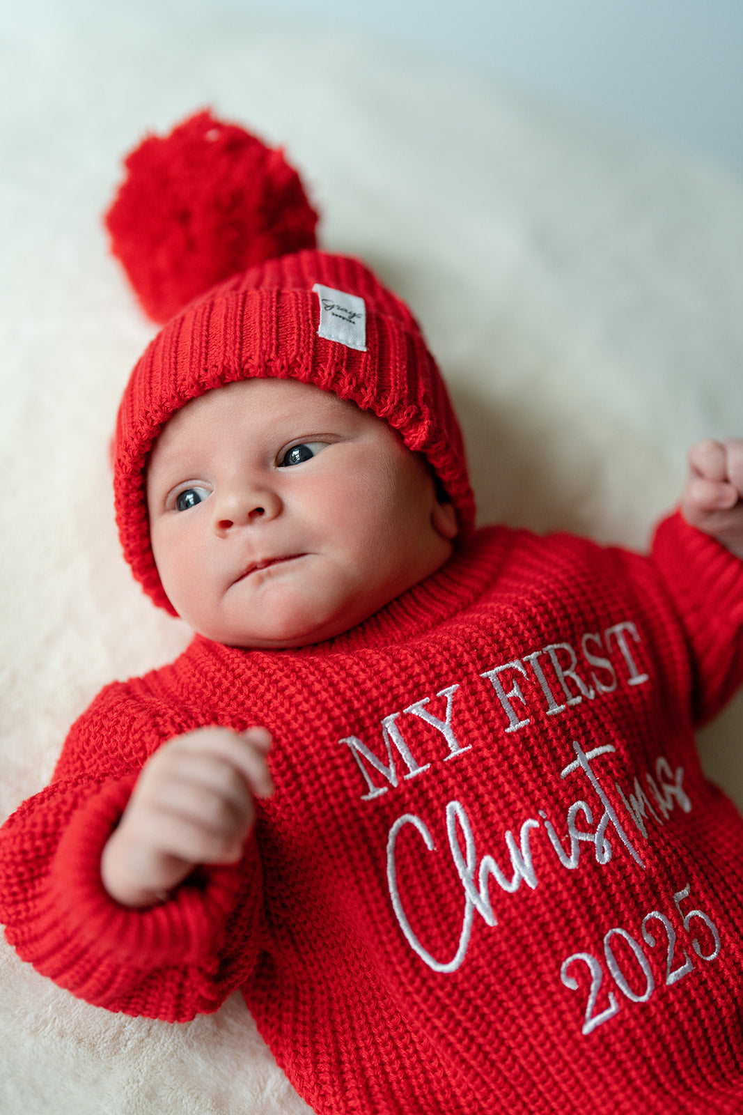 Poppy Red Romper & Booties | Personalised Name
