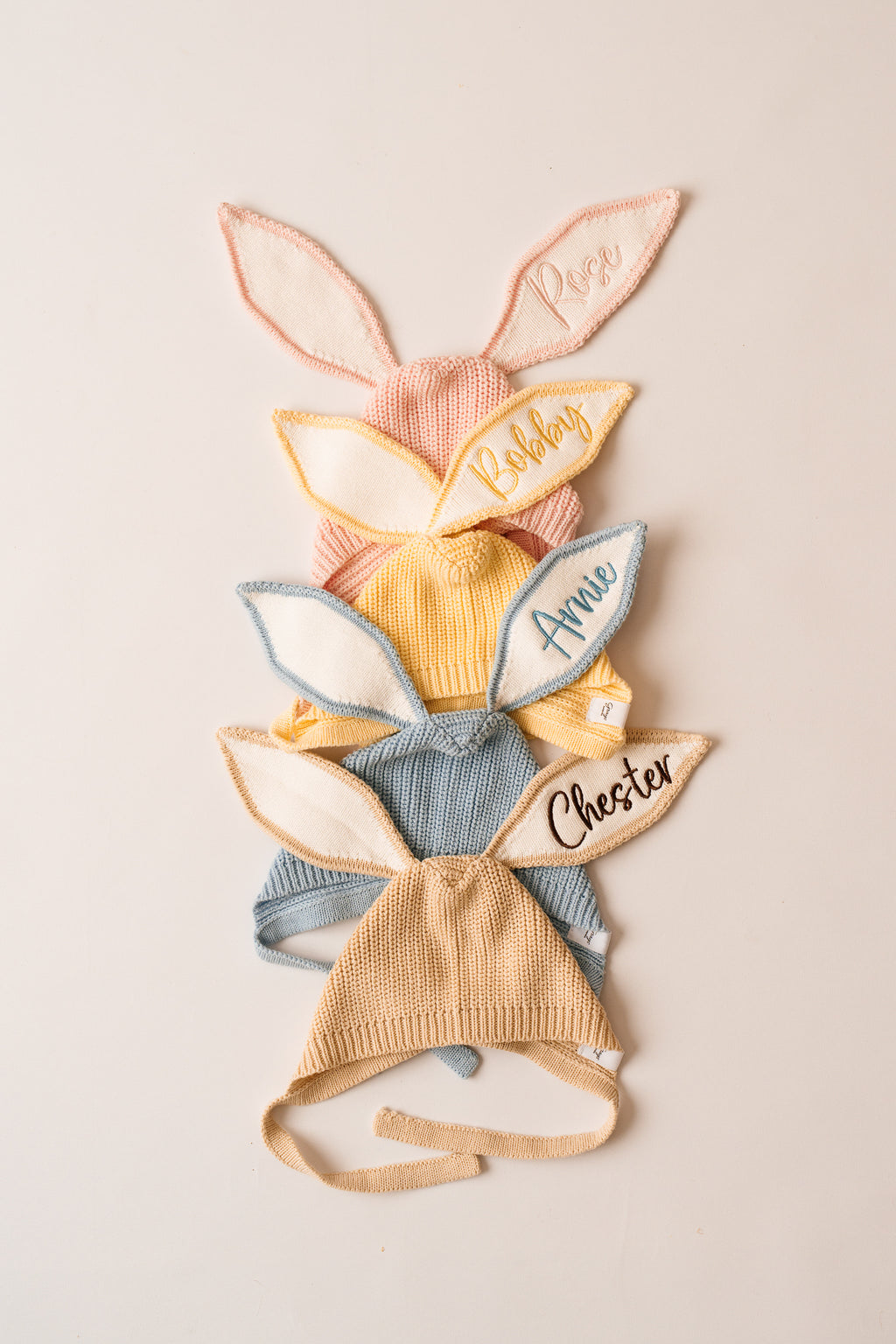 Cotton Knit Bunny Bonnets