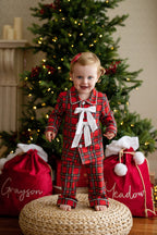 Red Tartan with Bow Girls Style