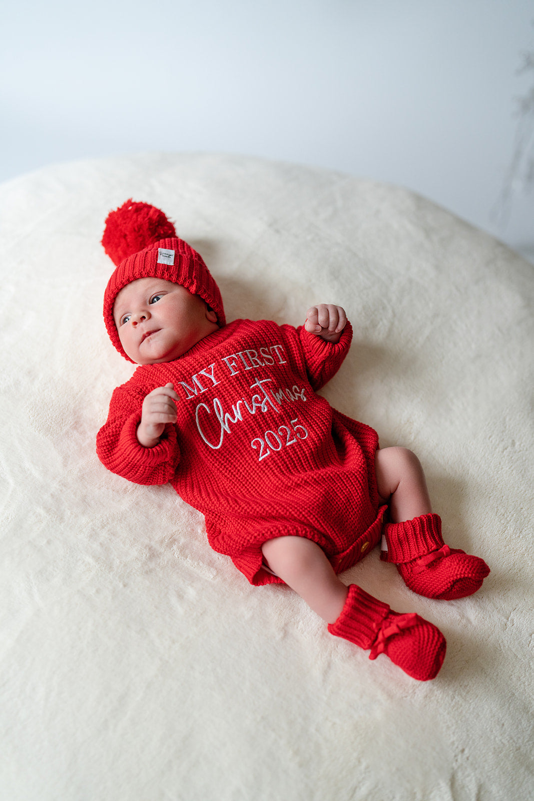 Poppy Red Romper & Booties | Personalised Name