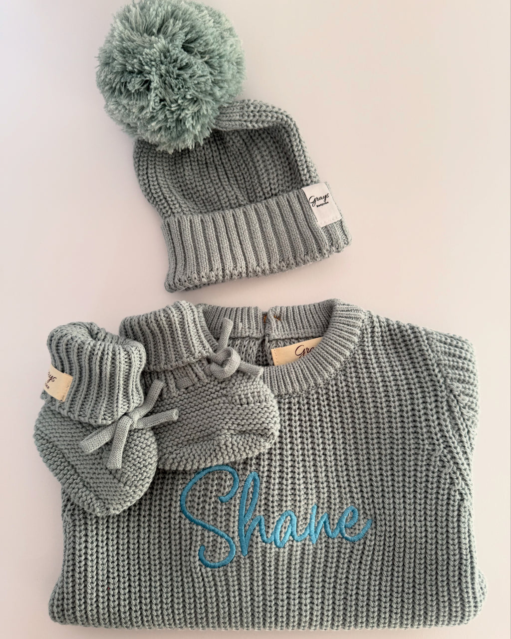 Sea | Plain Romper & Booties