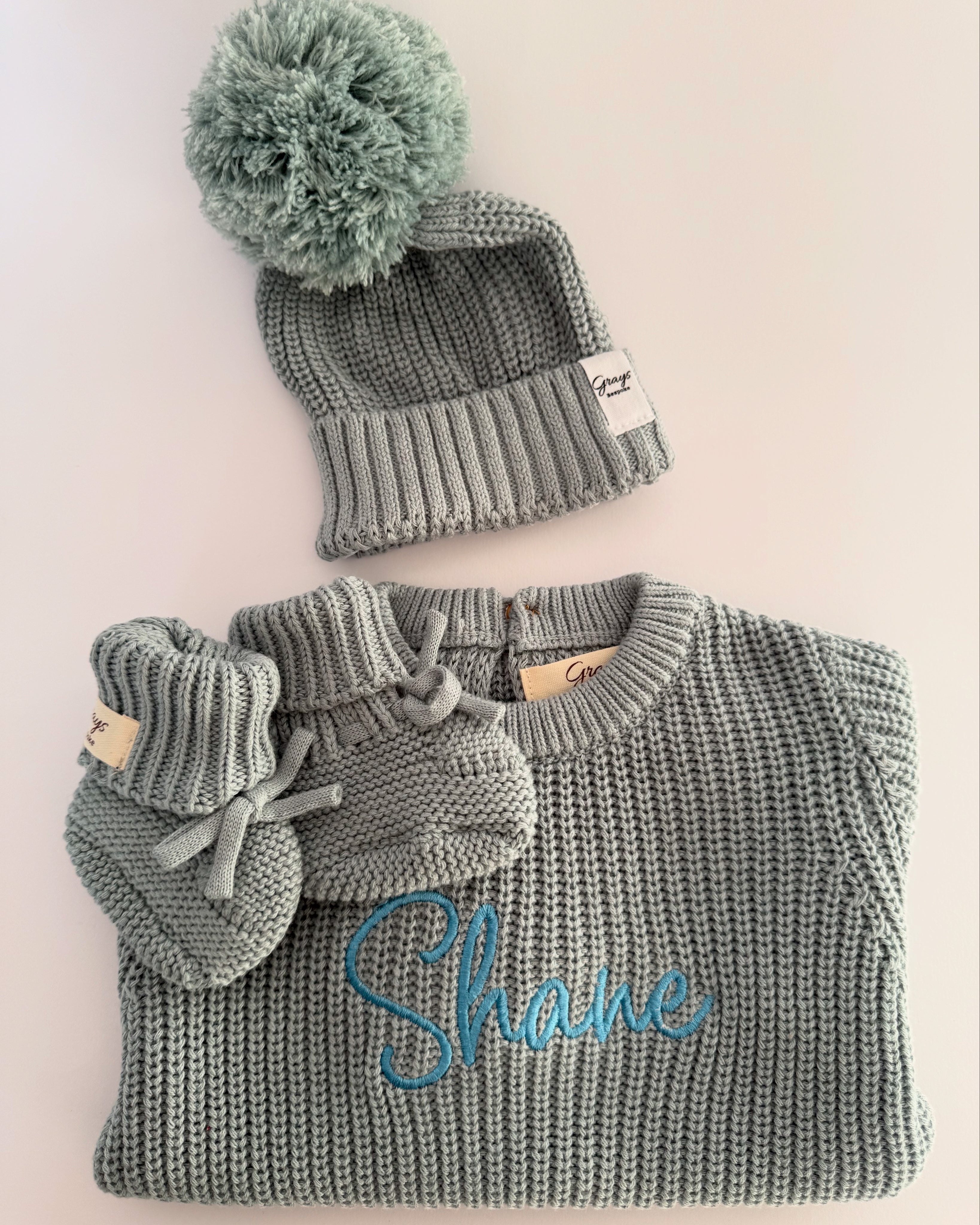 Sea | Plain Romper & Booties
