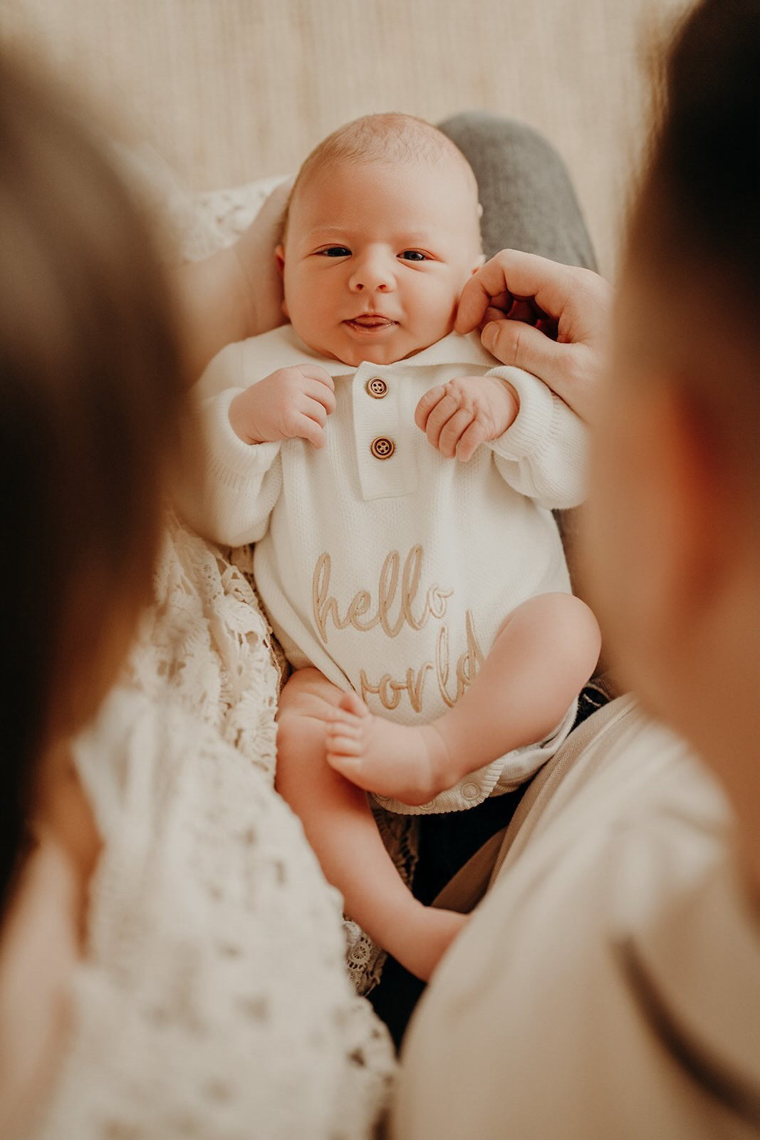 Cloud / Collard Polo Knitted Romper & Booties Set