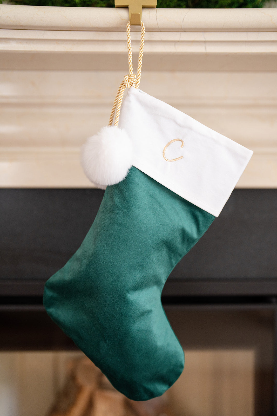 Emerald Green  - Santa Hanging Sock