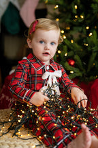 Red Tartan with Bow Girls Style