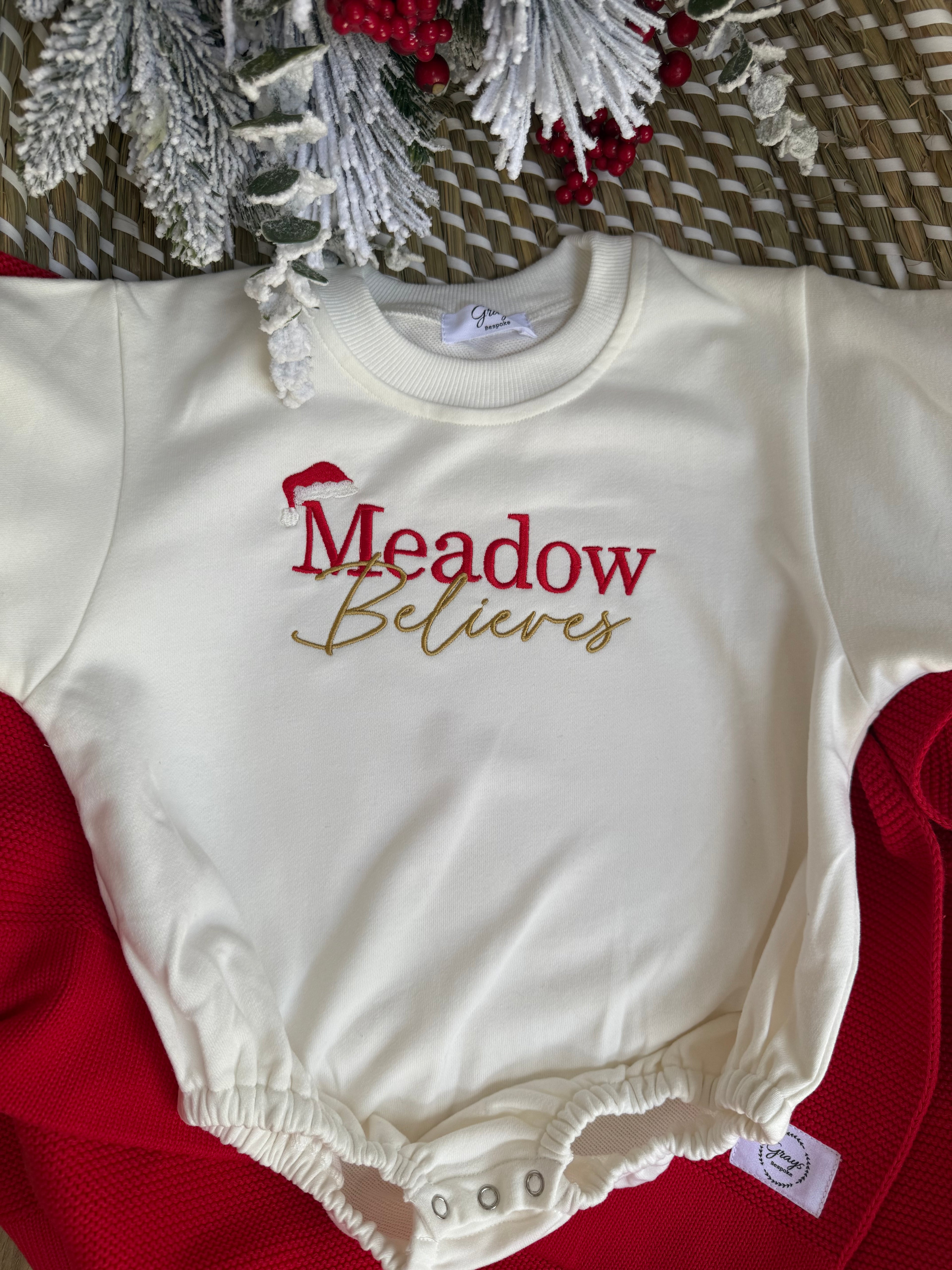 Christmas White Bubble Romper