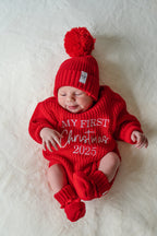 Poppy Red | Romper & Booties Set
