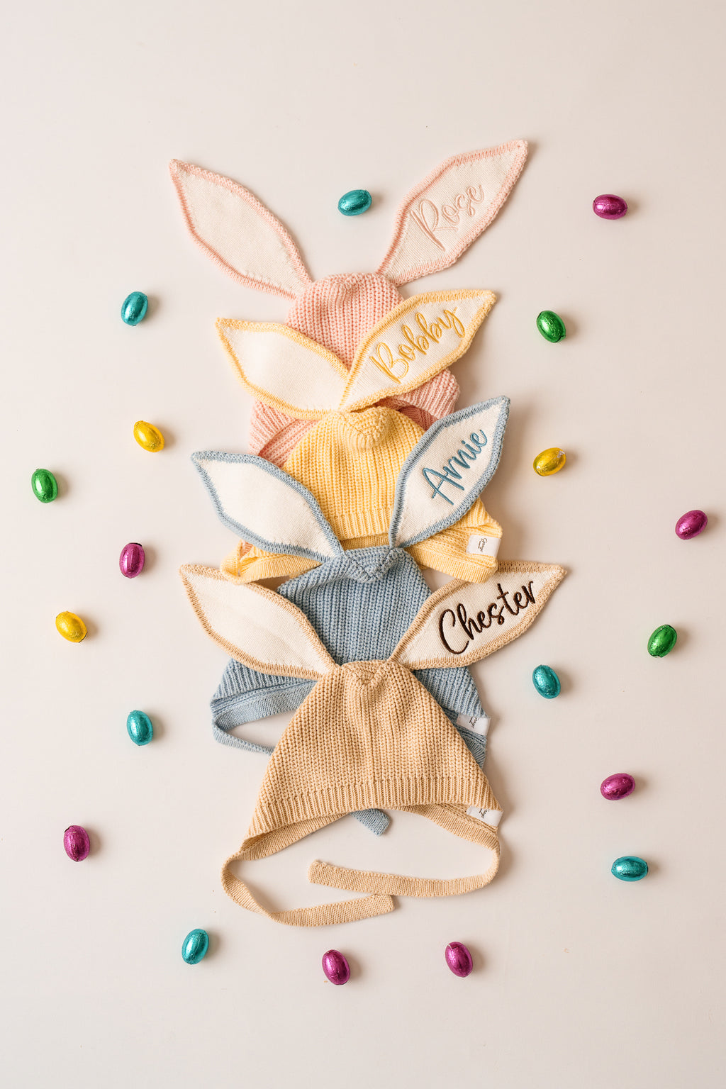Cotton Knit Bunny Bonnets