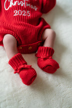 Poppy Red Romper & Booties | Personalised Name