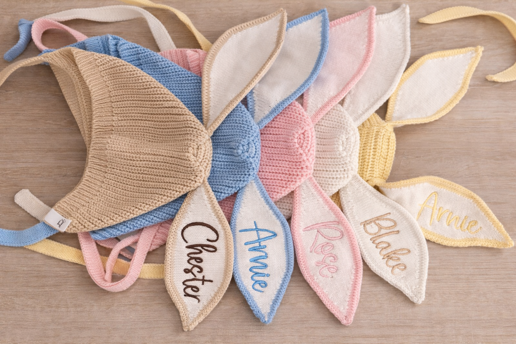 Cotton Knit Bunny Bonnets