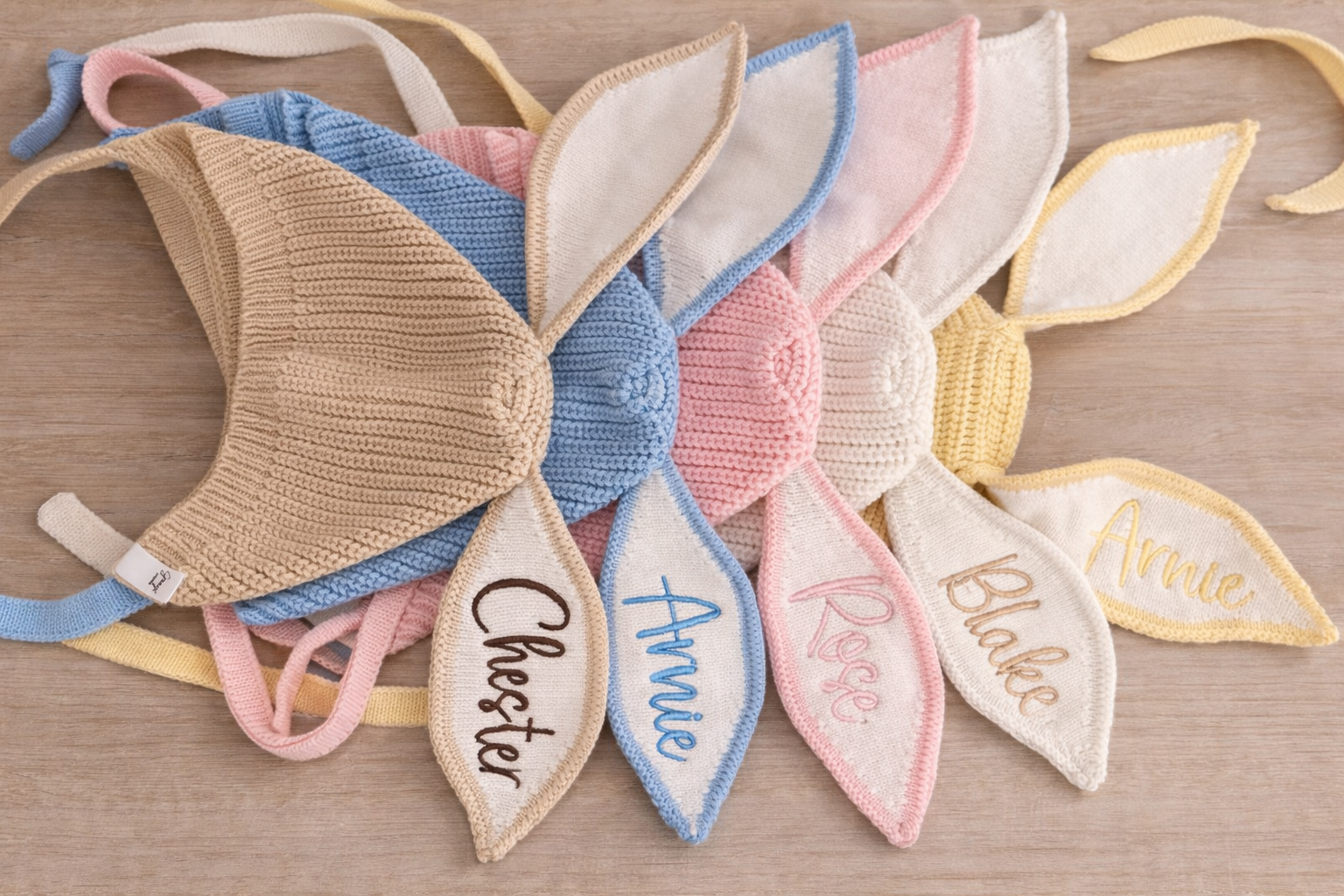 Cotton Knit Bunny Bonnets