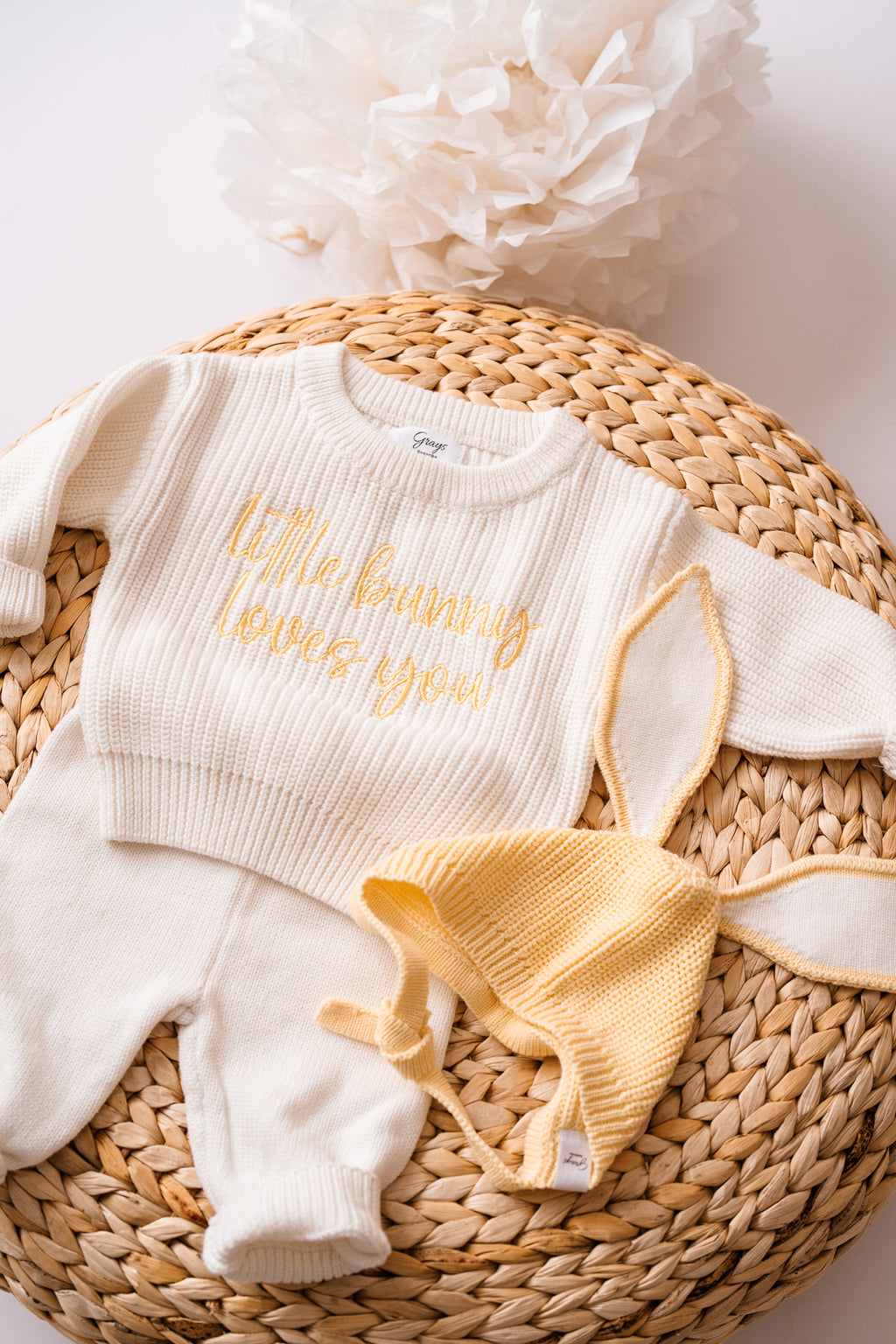 Cotton Knit Bunny Bonnets