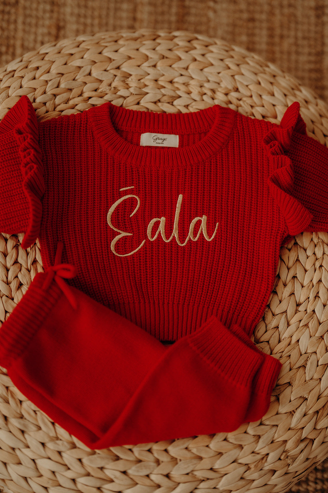 Poppy Red | Frilly Jumper & Pants Set