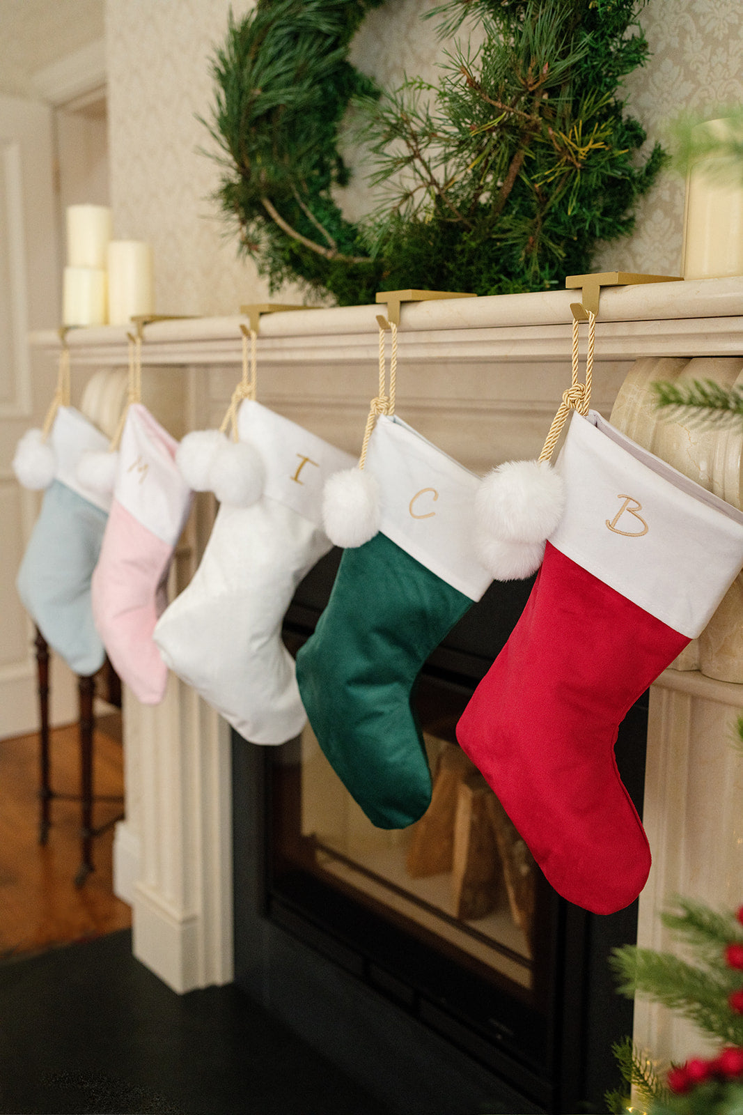 Ivory  - Santa Hanging Sock