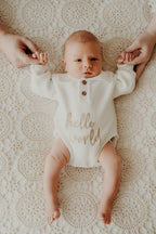 Cloud / Collard Polo Knitted Romper & Booties Set