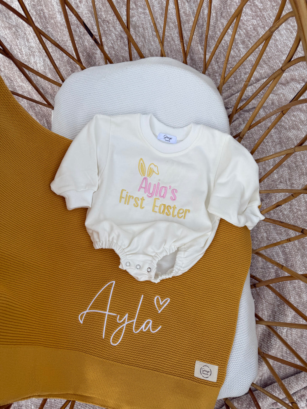 Easter Jumper, Pants , Blanket & Bonnet Set