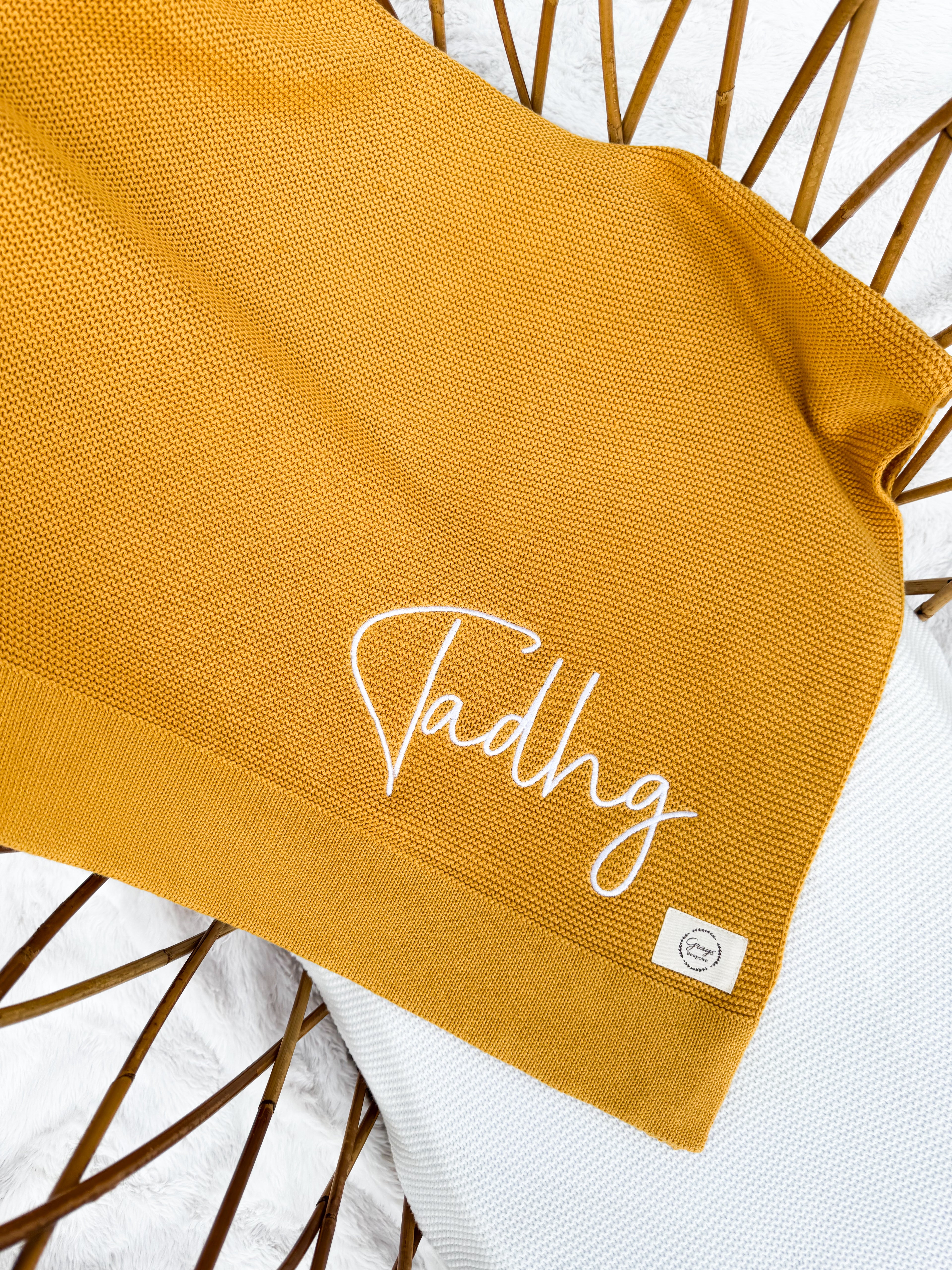 Sunflower| Solid Edge Knit Blanket