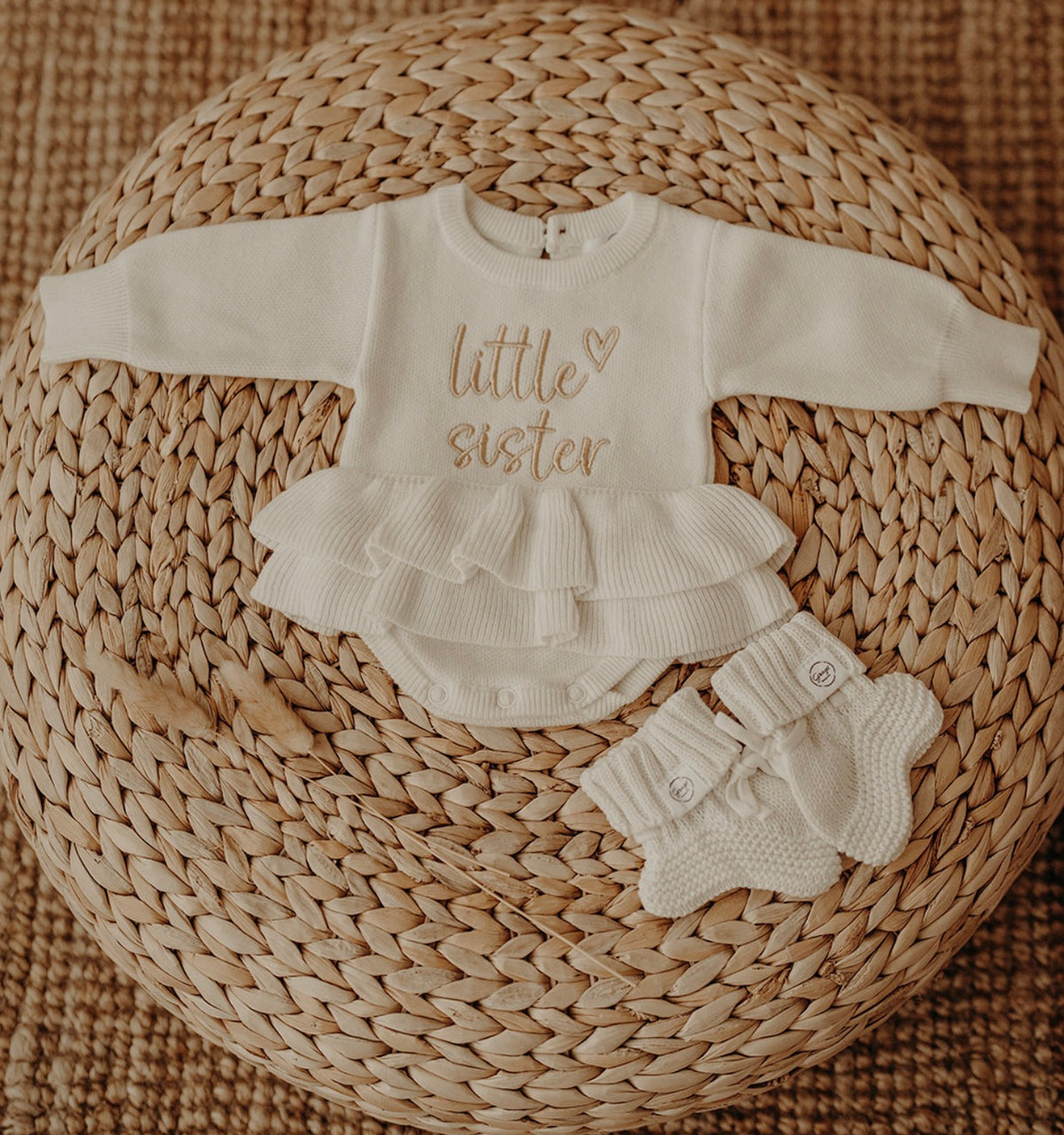 Cloud / Tutu Romper & Booties Set