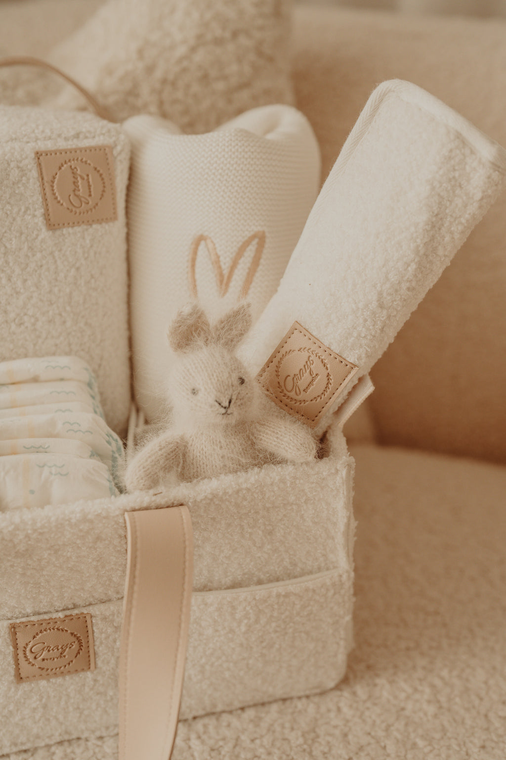 Luxury Teddy Nappy Caddy Set