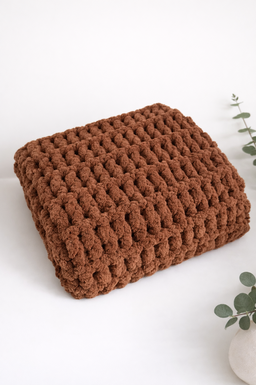 Puffy Handmade Blankets | Brown