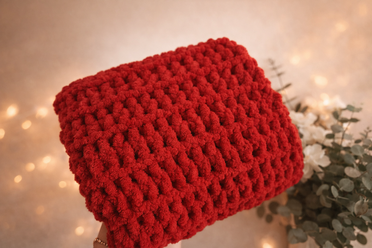 Puffy Handmade Blankets | Red