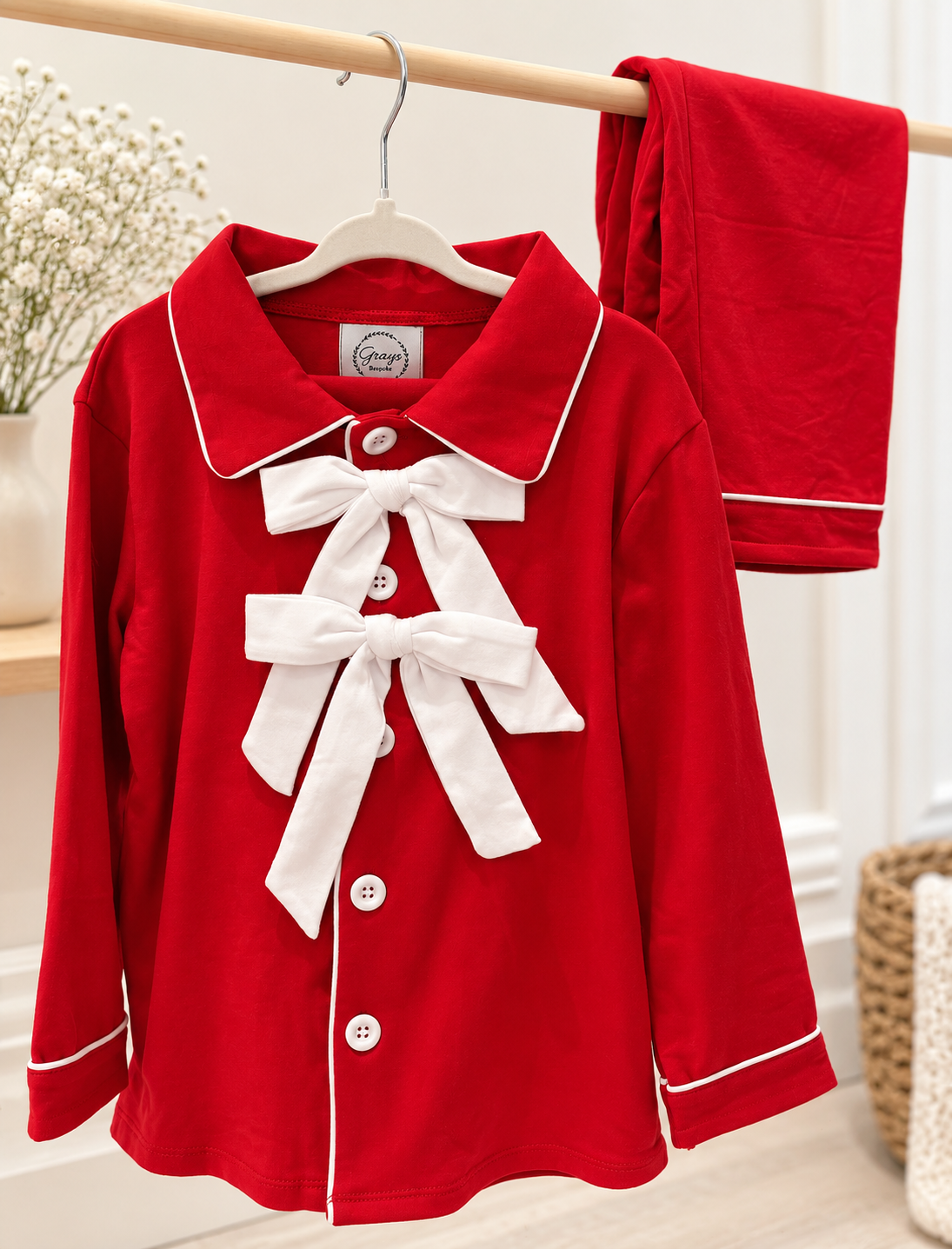 Christmas Red Pyjamas Girls
