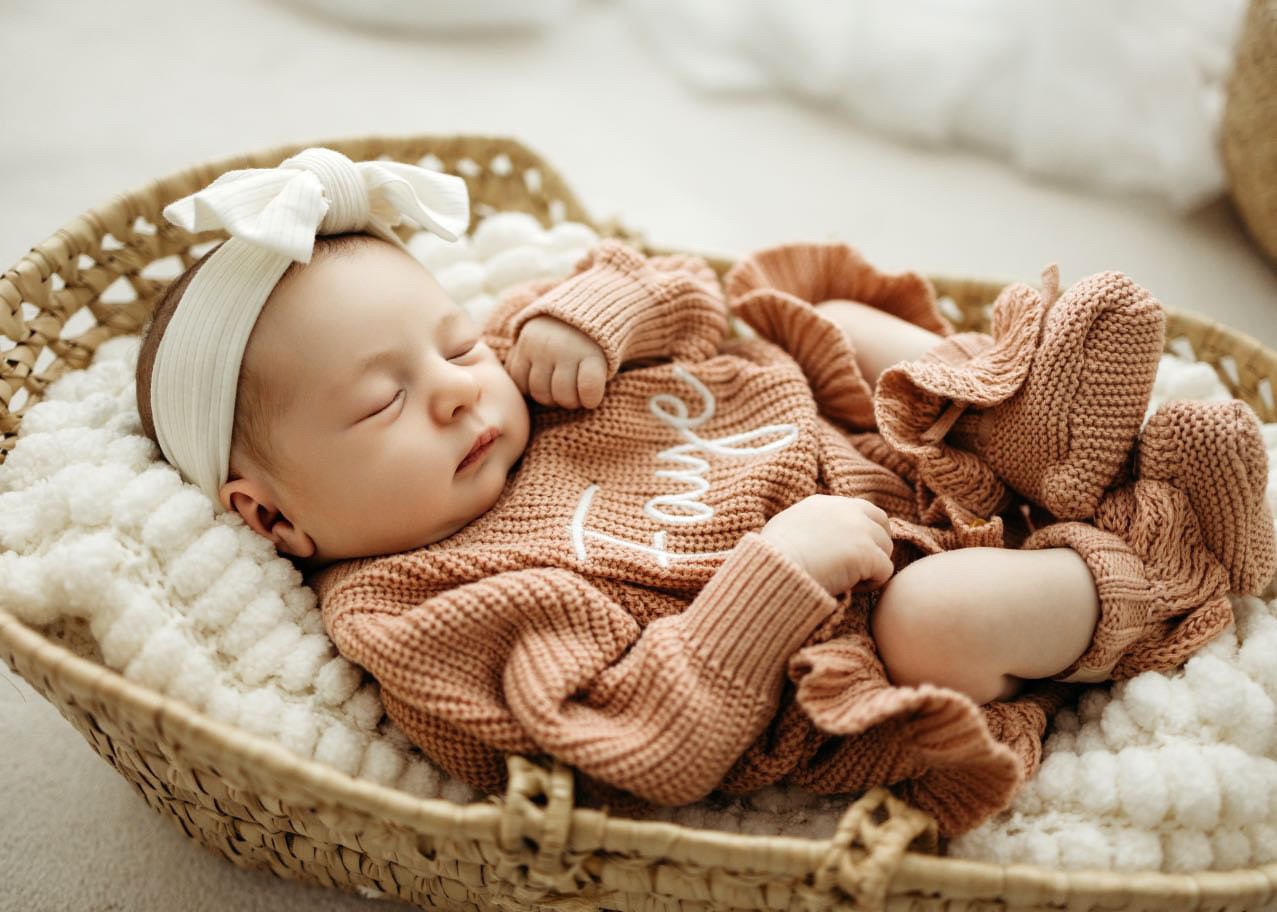 Dusty Rose | Frilly Romper & Booties Set